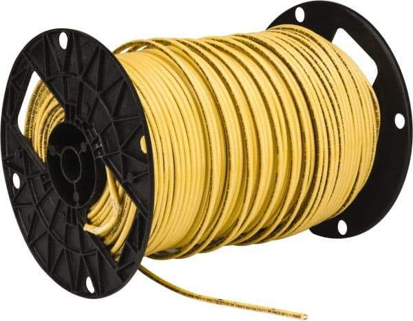 Southwire - THHN/THWN, 10 AWG, 30 Amp, 500' Long, Solid Core, 1 Strand Building Wire - Yellow, Thermoplastic Insulation - Top Tool & Supply