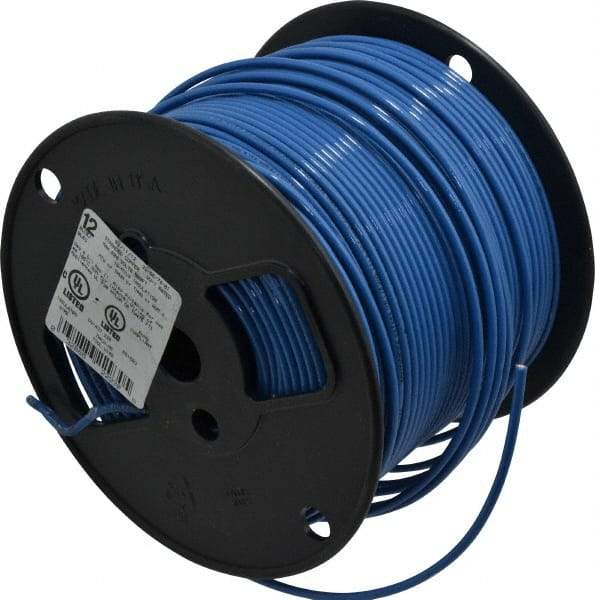 Southwire - THHN/THWN, 12 AWG, 20 Amp, 500' Long, Stranded Core, 19 Strand Building Wire - Blue, Thermoplastic Insulation - Top Tool & Supply