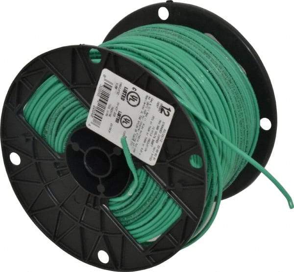 Southwire - THHN/THWN, 12 AWG, 20 Amp, 500' Long, Stranded Core, 19 Strand Building Wire - Green, Thermoplastic Insulation - Top Tool & Supply