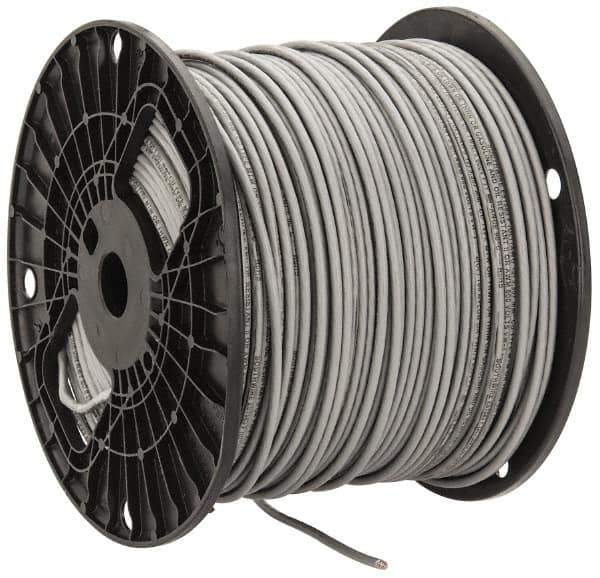 Southwire - THHN/THWN, 12 AWG, 20 Amp, 500' Long, Stranded Core, 19 Strand Building Wire - Gray, Thermoplastic Insulation - Top Tool & Supply