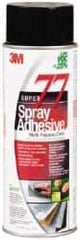 3M - 24 oz Aerosol Clear Spray Adhesive - High Tack, 205°F Heat Resistance, 99 Sq Ft Coverage, Medium Strength Bond, 30 min Max Bonding Time, Flammable, Series 77 - Top Tool & Supply