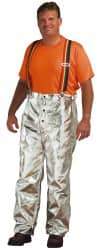 PRO-SAFE - Size XL Blended Kevlar Aluminized Pants - No Pockets, 40" to 42" Waist, Silver - Top Tool & Supply