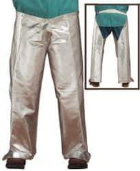 PRO-SAFE - Aluminized Blended Kevlar Hip Leggings - No Pockets, Silver/Yellow - Top Tool & Supply