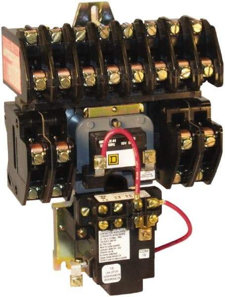 Square D - No Enclosure, 12 Pole, Mechanically Held Lighting Contactor - 20 A (Tungsten), 30 A (Fluorescent), 110 VAC at 50 Hz, 120 VAC at 60 Hz, 12NO Contact Configuration - Top Tool & Supply