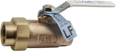 Conbraco - 1/2" Pipe, Standard Port, Bronze Single Union Ends Ball Valve - Bi-Directional, Female Union x FNPT Ends, Lever Handle, 600 WOG, 150 WSP - Top Tool & Supply