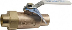 Conbraco - 3/4" Pipe, Standard Port, Bronze Single Union Ends Ball Valve - Bi-Directional, Union/Soldered x Union/Soldered Ends, Lever Handle, 600 WOG, 150 WSP - Top Tool & Supply