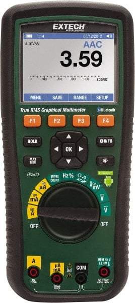 Extech - GX900, CAT III, 1,000 VAC/VDC, True RMS Wireless Multimeter - 50 mOhm, Measures Voltage, Capacitance, Frequency, Resistance, Temperature - Top Tool & Supply