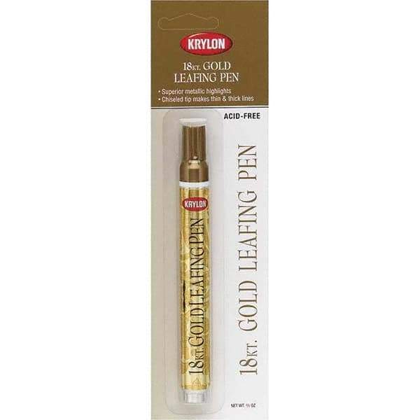 Krylon - 0.33 oz Gold Metallic Finish Paint Pen - Leafing, Direct to Metal, 875 gL VOC Compliance - Top Tool & Supply