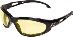 Edge Eyewear - Yellow Lenses, Framed Safety Glasses - Anti-Fog, Scratch Resistant, Black Nylon Frame, Size Universal, Wrap Around - Top Tool & Supply