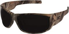 Edge Eyewear - Smoke Lenses, Framed Safety Glasses - Scratch Resistant, Camouflage Nylon Frame, Size Universal, Wrap Around - Top Tool & Supply