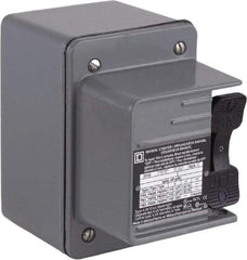 Square D - 2 Poles, 16 Amp, NEMA, Enclosed Toggle Manual Motor Starter - 1 hp at 115 VAC, 1 hp at 230 VAC, 1 hp at 277 VAC, 3/4 hp at 115 VDC & 3/4 hp at 230 VDC, CE, CSA, NEMA 4 & UL Listed - Top Tool & Supply