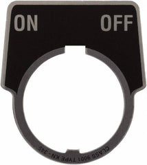 Schneider Electric - Aluminum Legend Plate - On-Off - Black Background, 30mm Hole Diameter, 1-3/4 Inch Wide - Top Tool & Supply