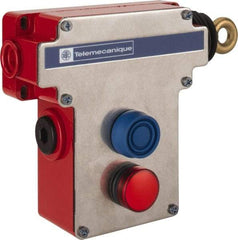 Telemecanique Sensors - 10 Amp, 2NO/2NC Configuration, Rope Operated Limit Switch - Pushbutton Reset, Rope Pull, Pilot Light Indicator, 300 VAC - Top Tool & Supply