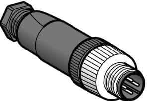 Telemecanique Sensors - 3 Amp, M12 4 Pin Male Straight Field Attachable Connector Sensor and Receptacle - 125 VAC, 150 VDC, IP67 Ingress Rating - Top Tool & Supply