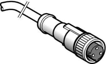 Telemecanique Sensors - 4 Amp, 1/2-20 UNF 3 Pin Female Straight Cordset Sensor and Receptacle - 250 VAC, 300 VDC, 5m Cable Length, IP67 Ingress Rating - Top Tool & Supply