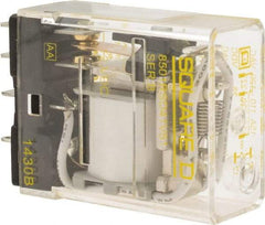 Square D - Electromechanical Plug-in General Purpose Relay - 12 Amp at 240 VAC, SPDT, 12 VDC - Top Tool & Supply