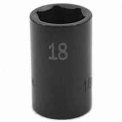 SK - Impact Socket - 3/8"DR 6PT 18MM SEMI-DEEP IMPACT SOCKET - Top Tool & Supply