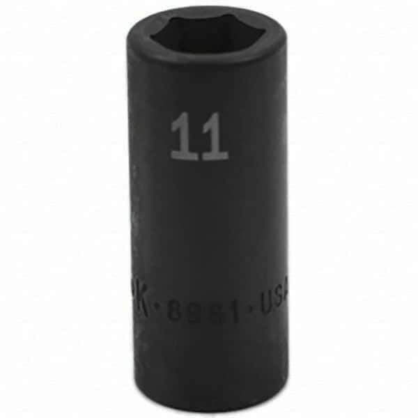 SK - Impact Socket - 3/8"DR 6PT 11MM SEMI-DEEP IMPACT SOCKET - Top Tool & Supply