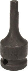 Paramount - 1/2" Drive, 1/4" Impact Hex Bit Socket - 1-1/2" Bit Length, 2-1/4" OAL - Top Tool & Supply