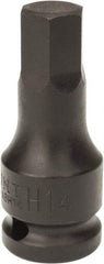 Paramount - 1/2" Drive, 14mm Impact Hex Bit Socket - 1-7/16" Bit Length, 2-5/16" OAL - Top Tool & Supply