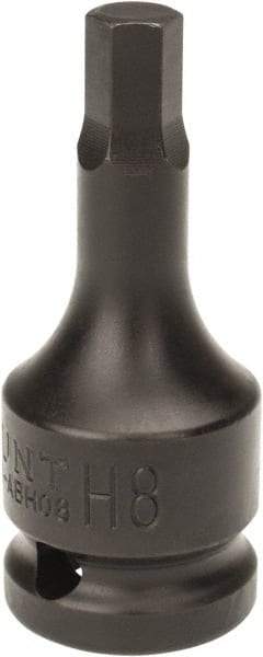 Paramount - 1/2" Drive, 8mm Impact Hex Bit Socket - 1-7/16" Bit Length, 2-5/16" OAL - Top Tool & Supply