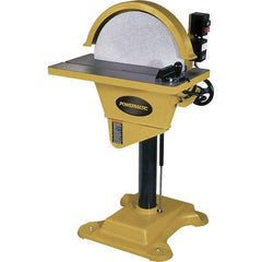 Jet - 20" Diam, 1,720 RPM, Single Phase Disc Sanding Machines - 10-1/2" Long Table x 27-1/2" Table Width, - Top Tool & Supply