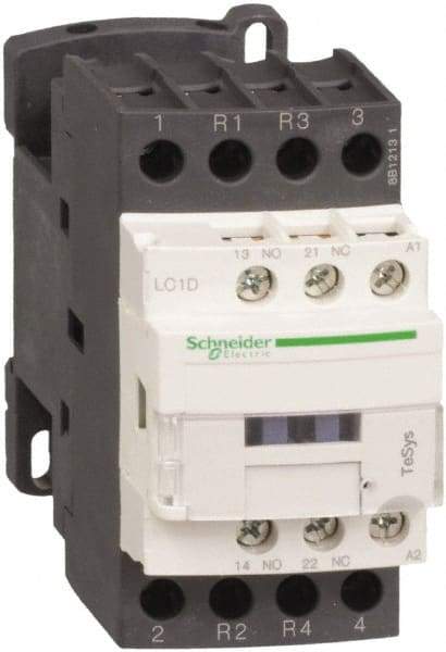 Schneider Electric - 4 Pole, 240 Coil VAC at 50/60 Hz, 20 Amp at 440 VAC, Nonreversible IEC Contactor - Bureau Veritas, CCC, CSA, CSA C22.2 No. 14, DNV, EN/IEC 60947-4-1, EN/IEC 60947-5-1, GL, GOST, LROS, RINA, RoHS Compliant, UL 508, UL Listed - Top Tool & Supply