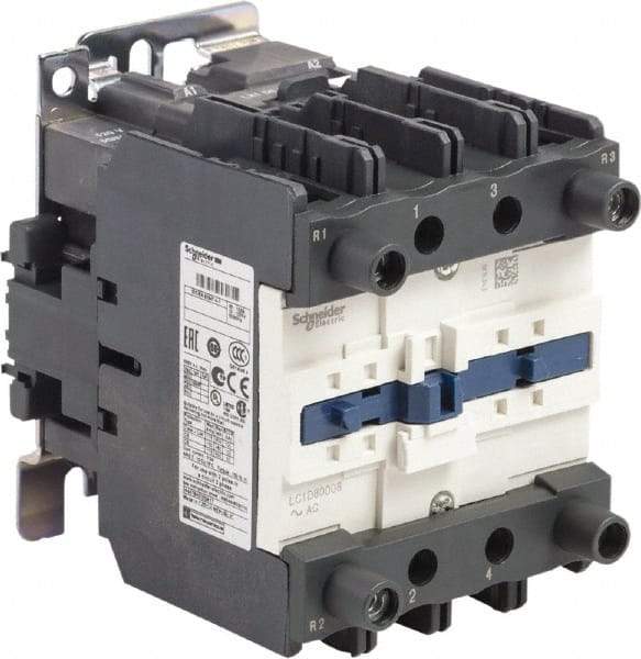 Schneider Electric - 4 Pole, 120 Coil VAC at 50/60 Hz, 125 Amp at 440 VAC, Nonreversible IEC Contactor - Bureau Veritas, CCC, CSA, CSA C22.2 No. 14, DNV, EN/IEC 60947-4-1, EN/IEC 60947-5-1, GL, GOST, LROS, RINA, RoHS Compliant, UL 508, UL Listed - Top Tool & Supply