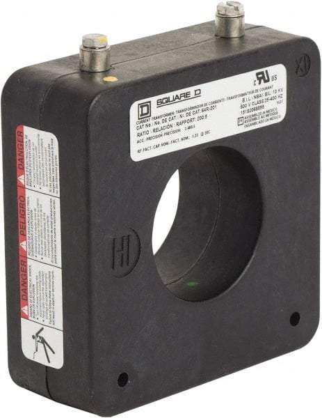 Square D - 200 Amp AC Input, 5 Amp AC Output, Panel Meter Donut Current Transformer - Screw Terminal - Top Tool & Supply