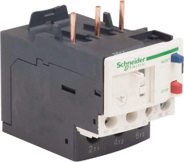 Schneider Electric - 3 Pole, NEMA Size 00-1, 1.6 to 2.5 Amp, 690 VAC, Thermal NEMA Overload Relay - Trip Class 20, For Use with LC1D09, LC1D12, LC1D18, LC1D25, LC1D32 and LC1D38 - Top Tool & Supply