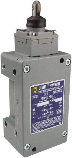 Square D - DPDT, 2NC/2NO, 600 Volt Screw Terminal, Roller Plunger Actuator, General Purpose Limit Switch - 1, 2, 4, 6, 12, 13, 6P NEMA Rating, IP67 IPR Rating - Top Tool & Supply