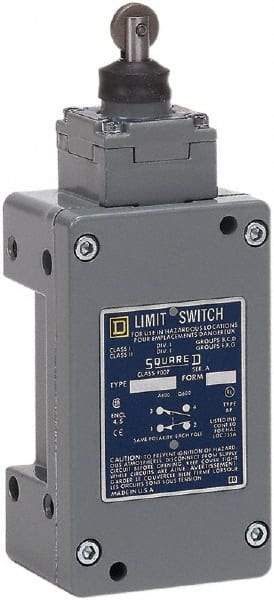 Square D - SPDT, NC/NO, 600 Volt Screw Terminal, Roller Plunger Actuator, General Purpose Limit Switch - 1, 2, 4, 6, 12, 13, 6P NEMA Rating, IP67 IPR Rating - Top Tool & Supply