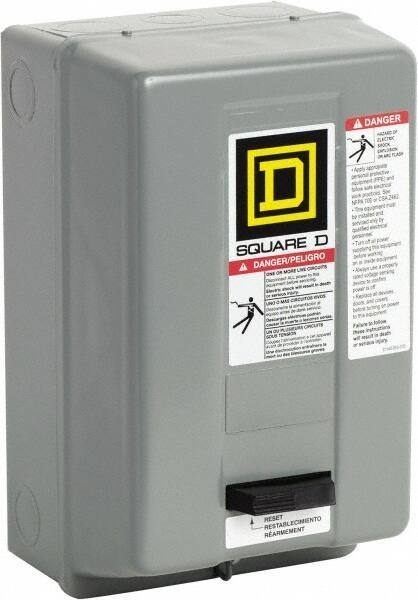 Square D - 208 Coil VAC at 60 Hz, 18 Amp, Nonreversible Enclosed Enclosure NEMA Motor Starter - 3 hp at 1 Phase, 1 Enclosure Rating - Top Tool & Supply