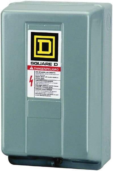 Square D - 1 NEMA Rated, 4 Pole, Electrically Held Lighting Contactor - 30 A (Tungsten), 110 VAC at 50 Hz, 120 VAC at 60 Hz - Top Tool & Supply