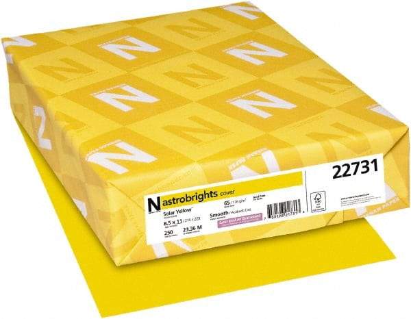 Neenah Paper - 8-1/2" x 11" Solar Yellow Colored Copy Paper - Use with Inkjet Printers, Laser Printers, Copiers - Top Tool & Supply