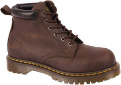 Dr. Martens - Unisex Size 7 Medium Width Steel Work Boot - Brown, Leather Upper, PVC Outsole, 6-1/2" High, Hot Weather, Non-Slip, Electrostatic Dissipative (ESD), Puncture Resistant - Top Tool & Supply