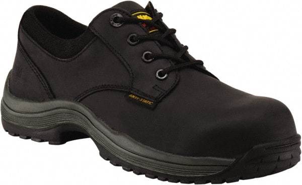 Dr. Martens - Men's Size 7 Medium Width Composite Work Shoe - Black, Leather Upper, Rubber Outsole, 4-1/2" High, Hot Weather, Non-Slip, Electrostatic Dissipative (ESD) - Top Tool & Supply