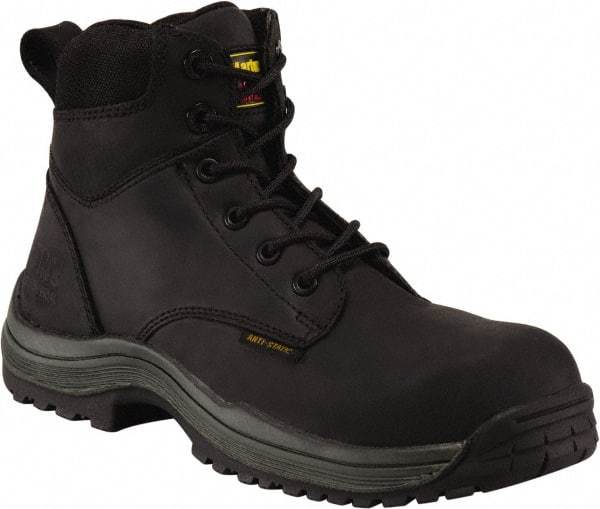 Dr. Martens - Men's Size 7 Medium Width Composite Work Boot - Black, Leather Upper, Rubber Outsole, 7" High, Hot Weather, Non-Slip, Electrostatic Dissipative (ESD) - Top Tool & Supply