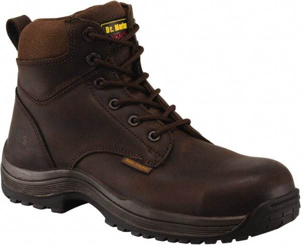 Dr. Martens - Men's Size 7 Medium Width Composite Work Boot - Brown, Leather Upper, Rubber Outsole, 7" High, Dielectric, Hot Weather, Non-Slip - Top Tool & Supply