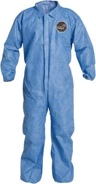 Dupont - Size 3XL Film Laminate General Purpose Coveralls - Blue, Zipper Closure, Elastic Cuffs, Elastic Ankles, Sewn Seams - Top Tool & Supply