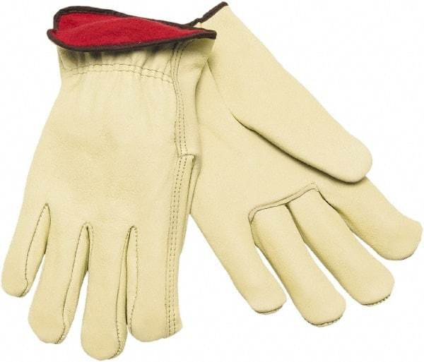 MCR Safety - Size L Cold Protection Work Gloves - For Work & Driver, Uncoated, Natural/Red, Paired - Top Tool & Supply