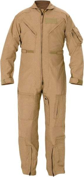 PROPPER - Size 52 Long, Tan, Zipper Front, Flame Resistant Coveralls - Nomex, Open Wrists and Ankles, 6 Pockets - Top Tool & Supply