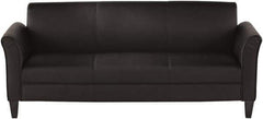 ALERA - Black Leather Guest Sofa - 77" Wide x 32" High - Top Tool & Supply