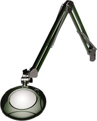 O.C. White - 43 Inch, Spring Suspension, Clamp on, LED, Racing Green, Magnifying Task Light - 8 Watt, 7.5 and 15 Volt, 2x Magnification, 5 Inch Long - Top Tool & Supply