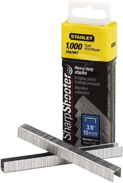 Stanley Bostitch - 0.38" Leg Length, Steel Staple Gun Staples - 80 Sheet Capacity, For Use with Stanley TR150 - Top Tool & Supply