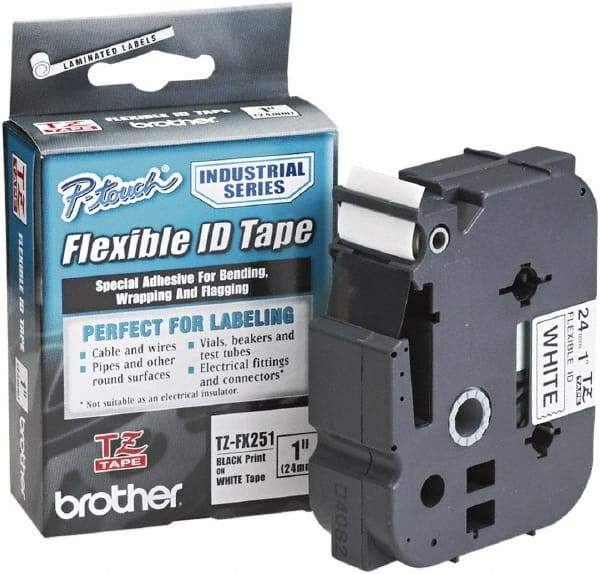 Brother - 1" Wide x 314.4" Long, White Plastic/Paper Tape Cassette - For Label Maker - Top Tool & Supply