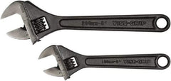 Irwin - 2 Piece, 6" to 8", Adjustable Wrench Set - Inch Measurement Standard, Black Finish - Top Tool & Supply