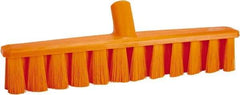 Vikan - 15.25" Combo Duty Polyester Push Broom - 1-7/8" Bristle Length, Plastic Block, European Threaded Handle Connection, Handle Sold Separately - Top Tool & Supply