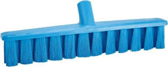 Vikan - 15.25" Combo Duty Polyester Push Broom - 1-7/8" Bristle Length, Plastic Block, European Threaded Handle Connection, Handle Sold Separately - Top Tool & Supply