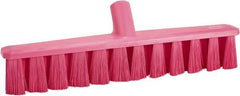 Vikan - 15.25" Combo Duty Polyester Push Broom - 1-7/8" Bristle Length, Plastic Block, European Threaded Handle Connection, Handle Sold Separately - Top Tool & Supply